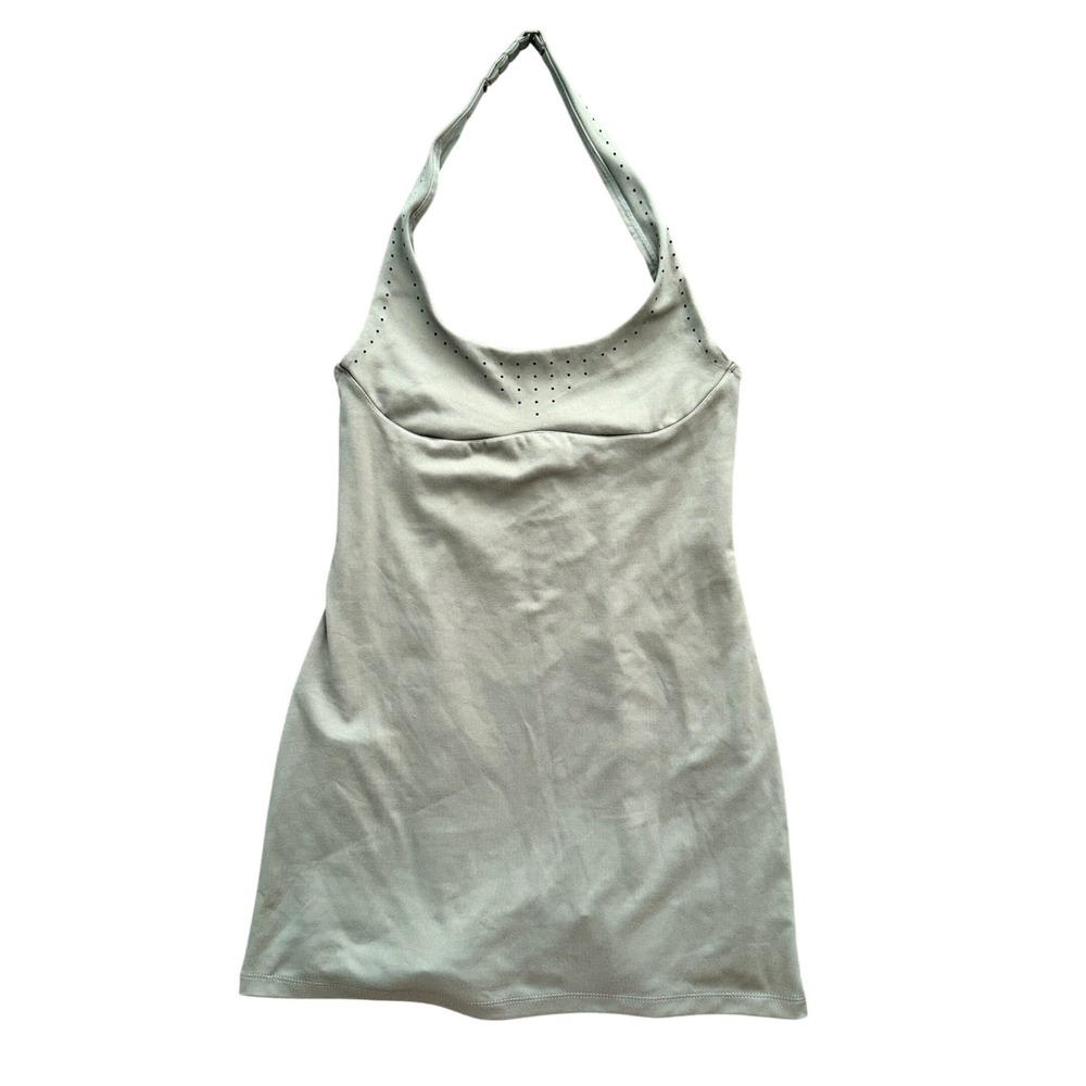 Victorias Secret Womens XS Sage Green Halter Exercise Dress Built-in Shorts NWT‎